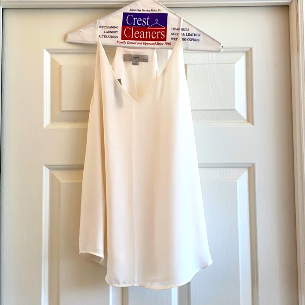 Lovely ivory Loft lined tank top, SP, NWT